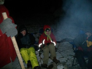 Cold kids around a fire